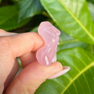 Rose Quartz Pocket Goddess Carving