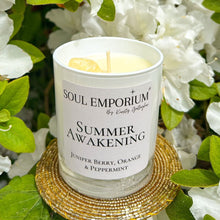 Load image into Gallery viewer, Summer Awakening Candle with citrine tumblestone
