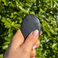 Ice Obsidian Scrying Mirror Palmstone
