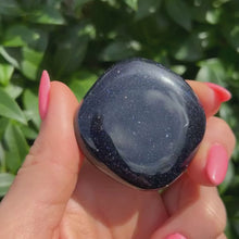 Load and play video in Gallery viewer, Blue_Goldstone_Flat_Stone_soulemporium
