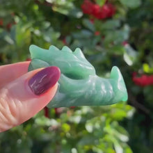 Load and play video in Gallery viewer, Green Aventurine Dragon Carving
