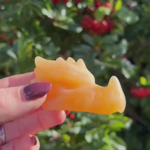 Load and play video in Gallery viewer, Orange Calcite Dragon Carving
