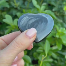 Load and play video in Gallery viewer, Obsidian Silver Sheen Heart
