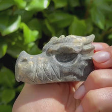 Load and play video in Gallery viewer, Pyrite Dragon Carving

