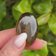 Load and play video in Gallery viewer, Tiger&#39;s Eye Palm Stone, Small LAST FEW
